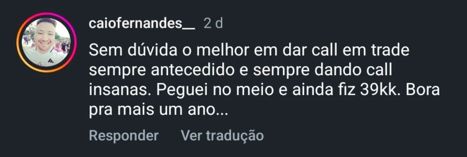 Depoimento sobre o grupo de trade